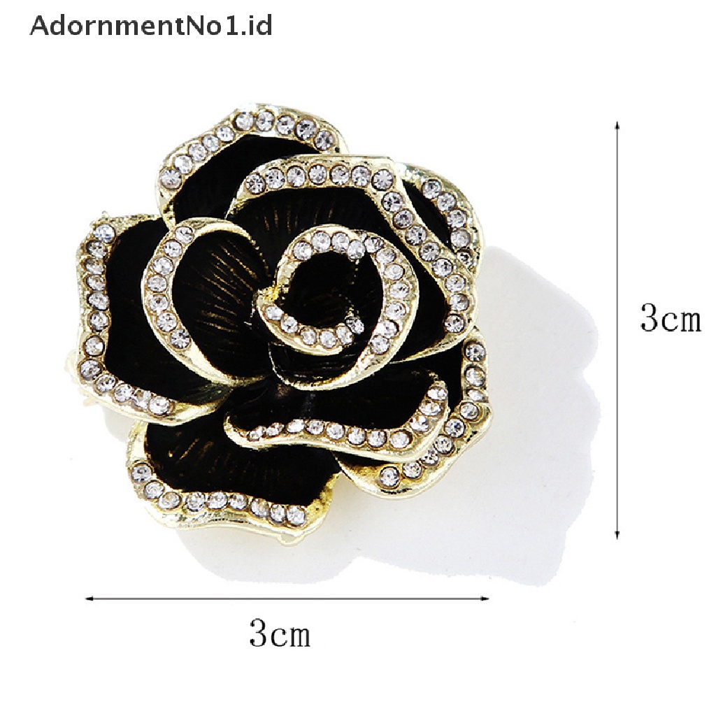 [AdornmentNo1] Fashion Berlian Imitasi Camellia Bunga Enamel Bros Perempuan Lapel Perhiasan Pesta Mantel Pin Hadiah [ID]