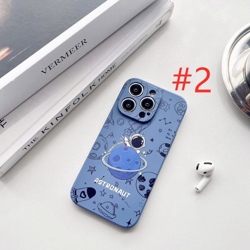 IPHONE Sisi Motif Kapal Astronot Soft Case iP Iphone7 8 14+Plus SE 2020 X XR XS Max11 12 13 Pro Max FTD Casing Apple