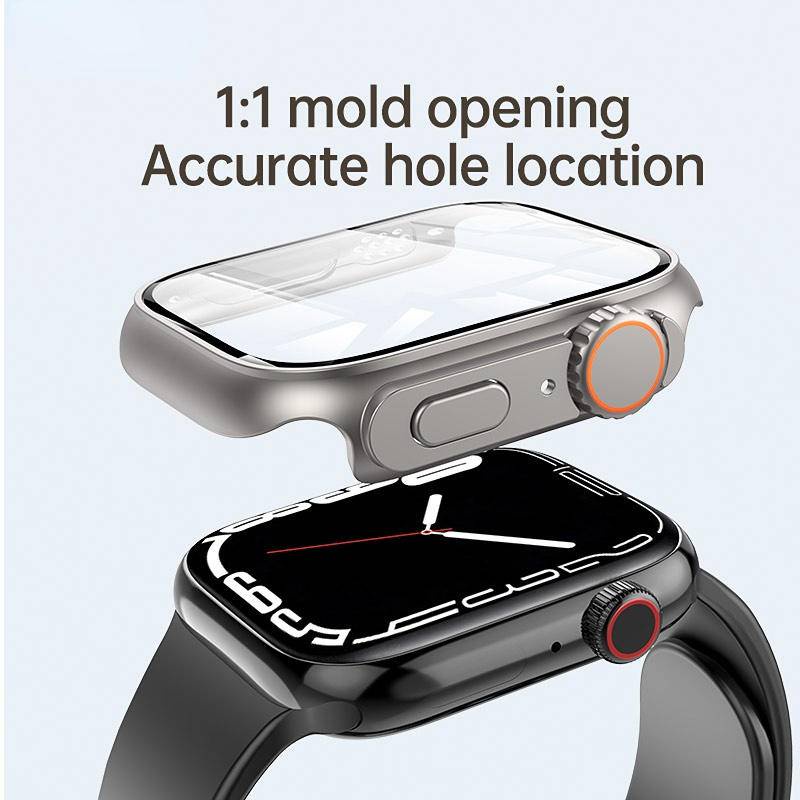 Perubahan Ke Tampilan Ultra Untuk Apple Watch Case8 7 SE 6 5 4 IWatch Series 45mm 44mm 41mm 40mm Pelindung Layar PC+Kaca Aksesoris