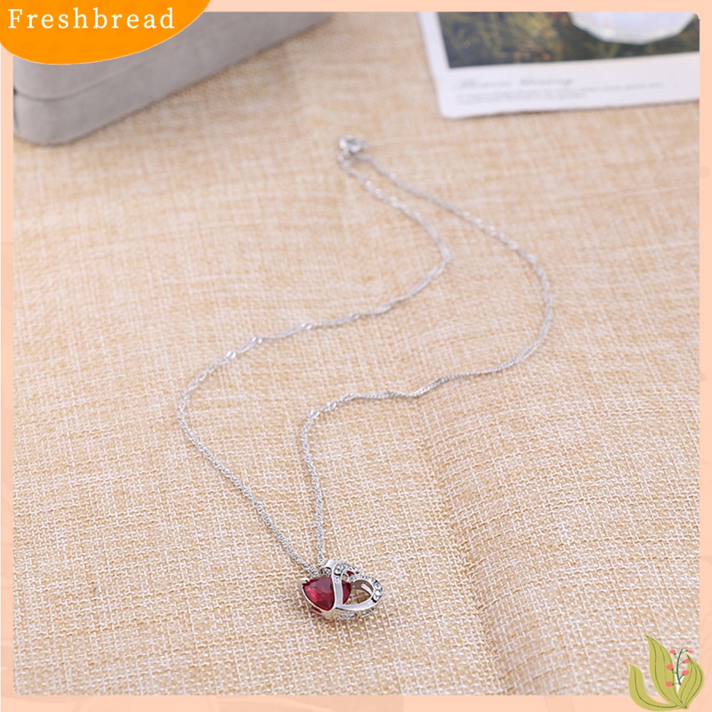 {In Stock} Liontin Kalung Cubic Zirconia Hias Perhiasan Hadiah Bentuk Hati Wanita Fashion Pendant Necklace Untuk Kehidupan Sehari-Hari