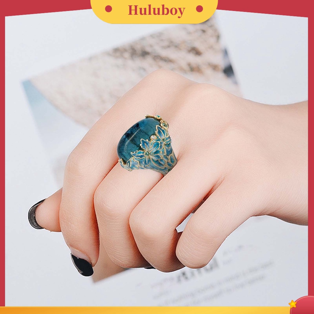 {Ready Stock} Cincin Hias Eye-catching Anti-Cacat Retro Elegan Bunga Elemen Lady Ring Untuk Kehidupan Sehari-Hari