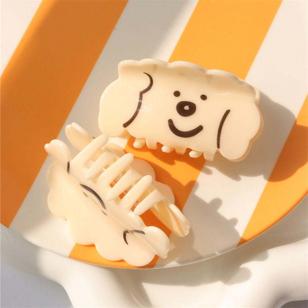 Nickolas1 Cakar Rambut Anjing Kreatif Elegan Untuk Anak Perempuan Baru Heardress Ponytail Holder Kartun Akrilik Korea Hairgrip
