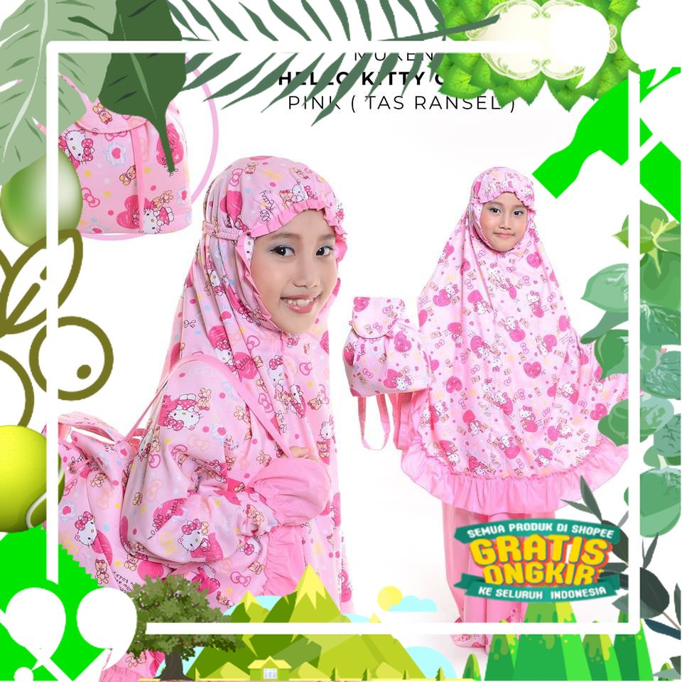 [Free Tas] Rukuh Mukena Telekung Mukenah Mukna Muknah Anak Perempuan Tanggung Doraemon Umur Usia 2 3