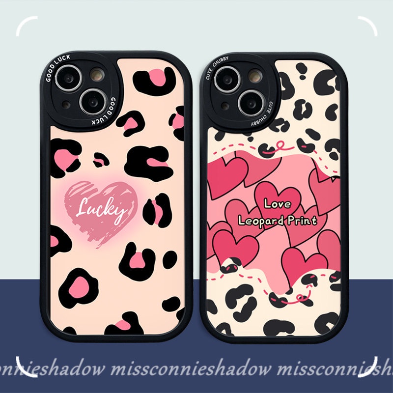 Casing Pasangan Infinix Hot 10 Lite Hot 9 10 Play 10T 11 10s 11s Smart5 6 Note8 Lucky Love Heart Soft Couples Case Fashion Motif Leopard Soft Tpu Back Cover