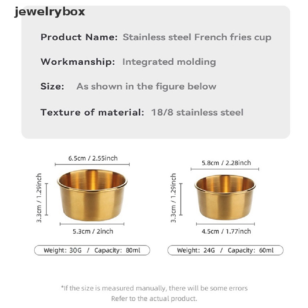 [jewelrybox] Round Stainless Steel Seasoning Dish Hot Pot Dipping Bowl Wadah Saus Makanan Butik