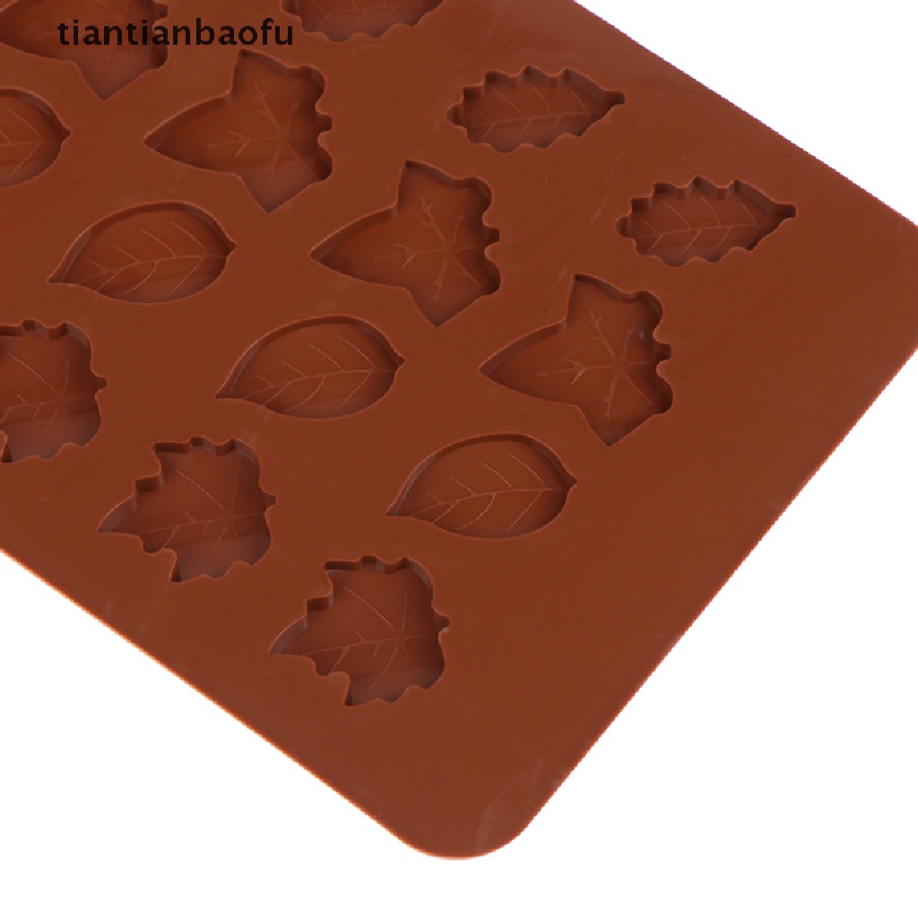 [tiantianbaofu] 1pc 24daun Bentuk Cetakan Kue Silikon DIY Coklat Cupcake Cookie Tools Butik