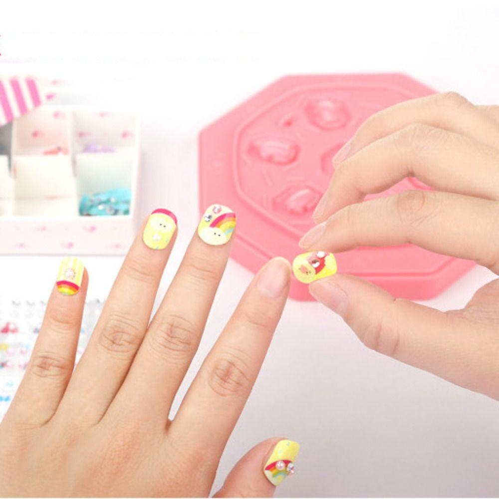 AUGUSTINA Set Makeup Kuku Agustina Mainan Stiker Kuku Anak Perempuan Manicure Ornaments