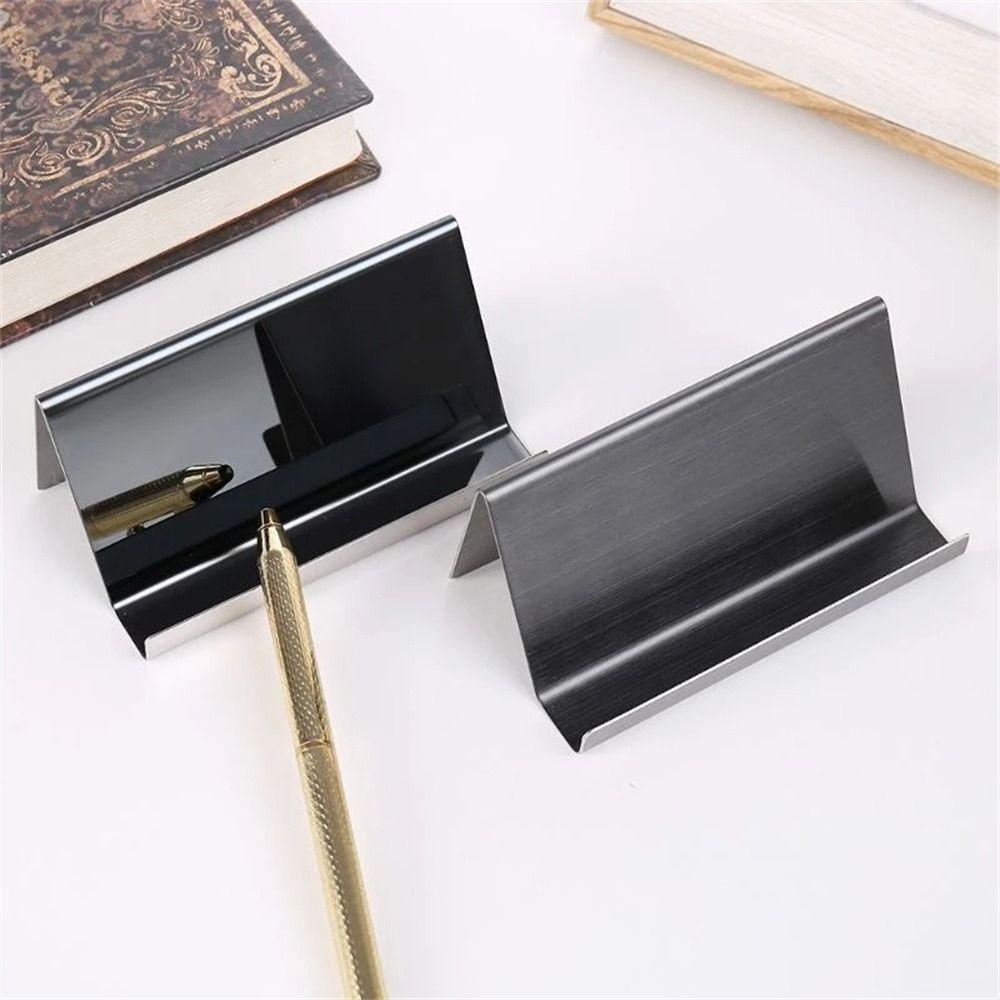 Lanfy Holder Kartu Nama Kantor Suppiles Konferensi Aksesoris Holder Hp Desktop Table Organizer Metal Name Card Display Stand