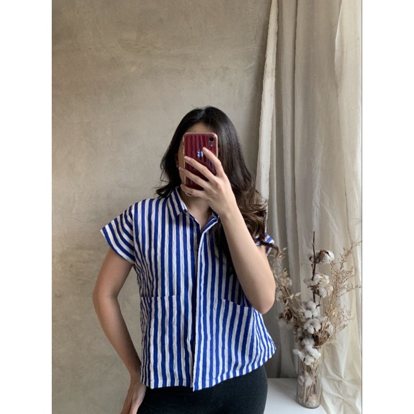 RYU STRIPE TOPS atasan kemeja wanita