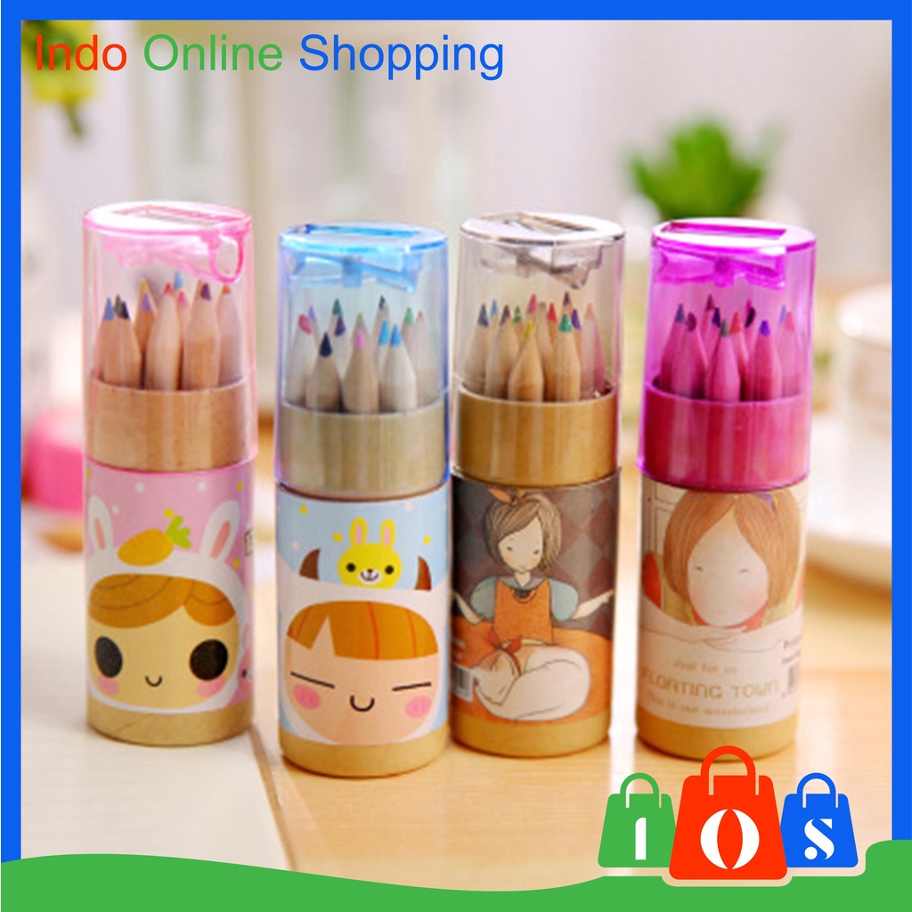 

Pensil Warna Set 12 Warna Import Pensil Warna Dan Peraut COD σ 223