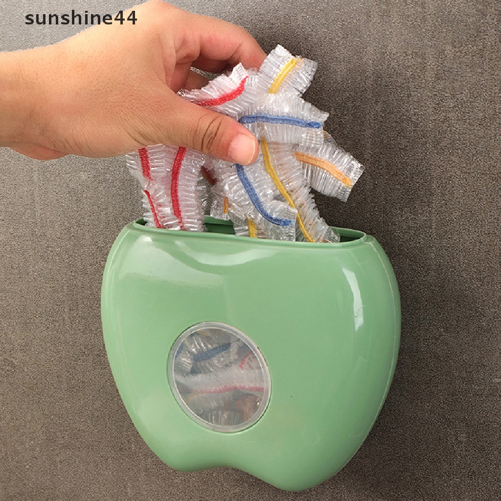 Sunshine Dipasang Di Dinding Disposable Food Cover Storage Box Organizer Dapur Untuk Bungkus Plastik Elastis Segar Menjaga Tas Wadah Penyimpanan ID