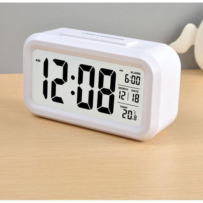 Jam Meja Pintar LCD Alarm Digital Clock Baterai AAA x 3