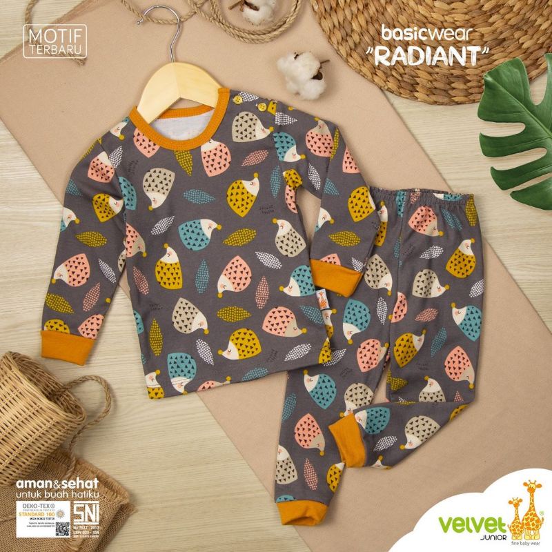 Setelan Piyama Pajamas Panjang Velvet Junior Anak 2-9 Tahun Termurah By Mallpompaasi