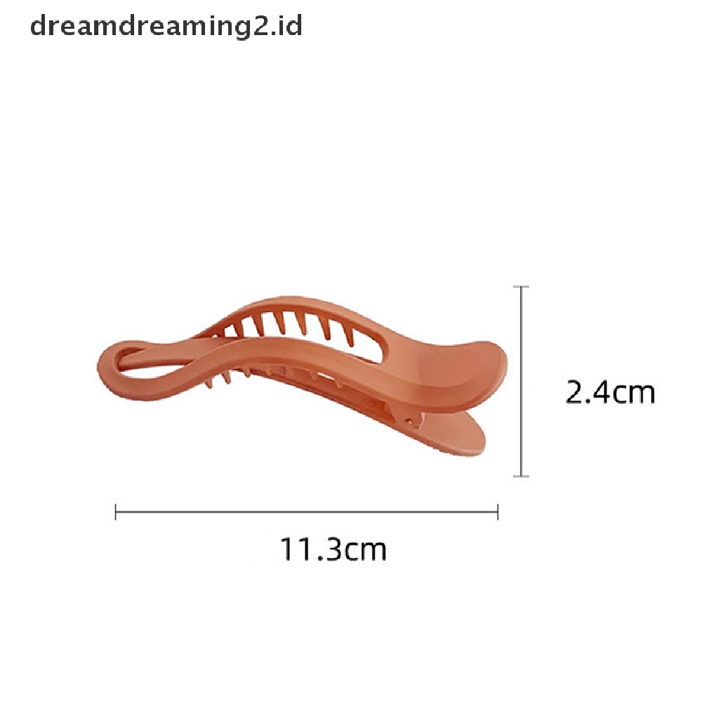 (hot) Penjepit Rambut Besar Wanita Warna Permen Hair Clip Seamless Plastik Duckbill Claw//