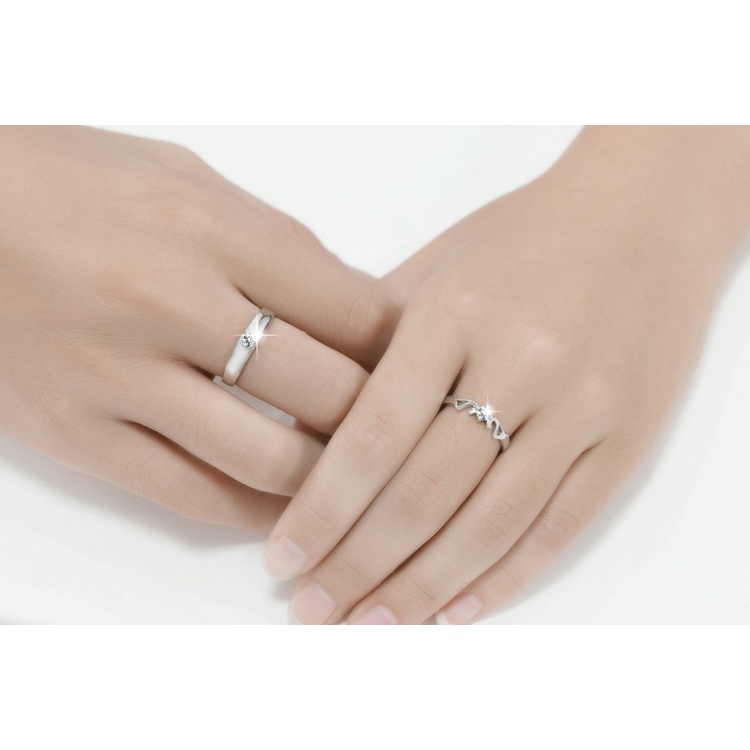 Cincin pasangan simpel/Cincin Pasangan pria Wanita Berlian/Cincin Kupu-kupu cantik