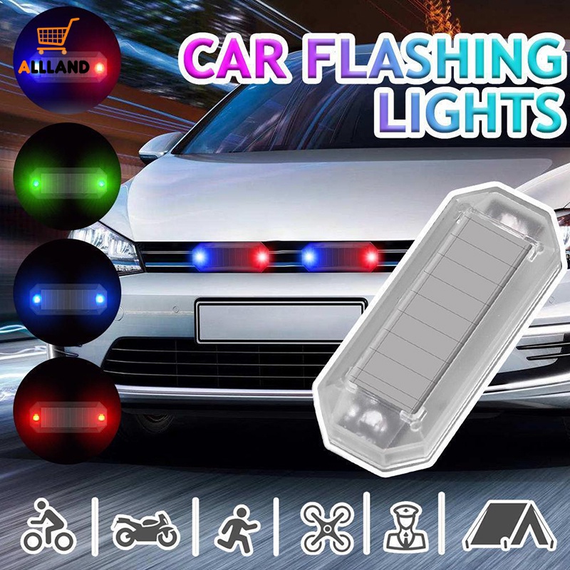 Lampu Peringatan Mobil Mini LED Tenaga Surya Kreatif/Portable Otomotif Self Adhesive Waterproof Tail Lamp/Sepeda Motor Malam Hari Aman Lampu Strobo