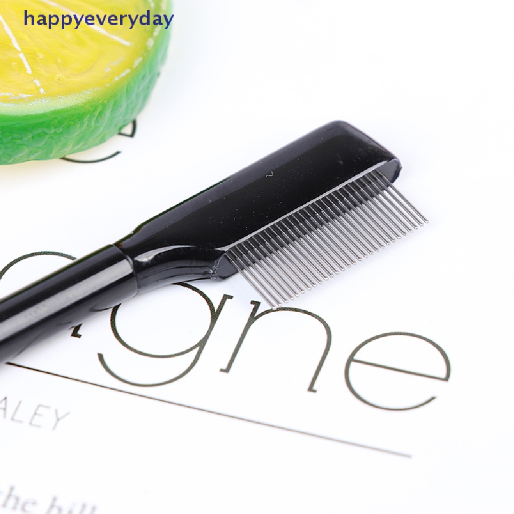 [happy] 1pcs Steel Sikat Ekstensi Sisir Alis Bulu Mata Sisir Logam Makeup Brushes Alat [ID]