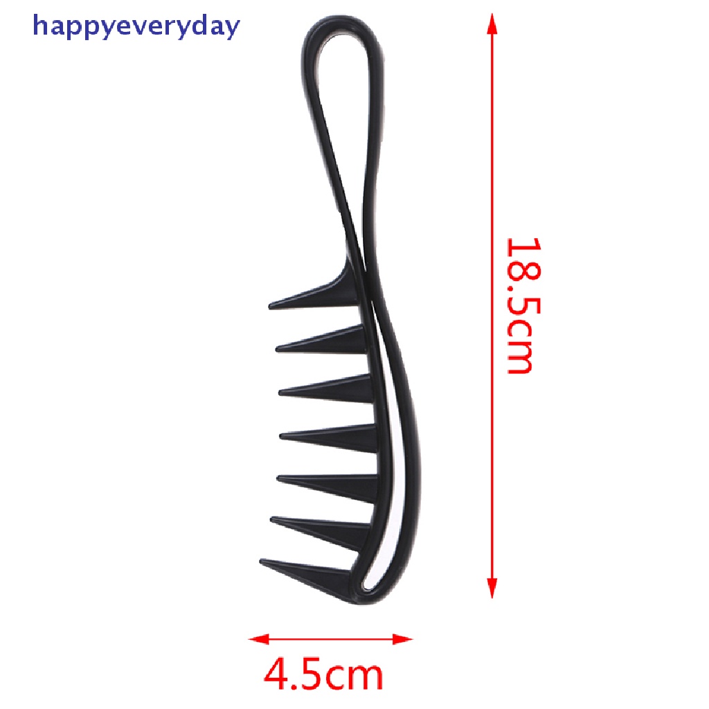 [happy] Hiu Jumbo Gigi Lebar Hitam Handle Grip Sisir Rambut Pria Hairdressing Teeth Comb [ID]