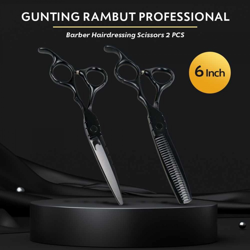 Gunting Rambut Standart Dan Sasak  Professional Barber Scissors 2 PCS