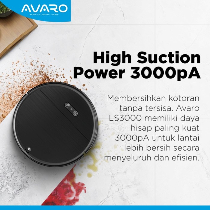 AVARO LS3000 Robot Robotic Vacuum Cleaner Vacum Cleaner Garansi Resmi