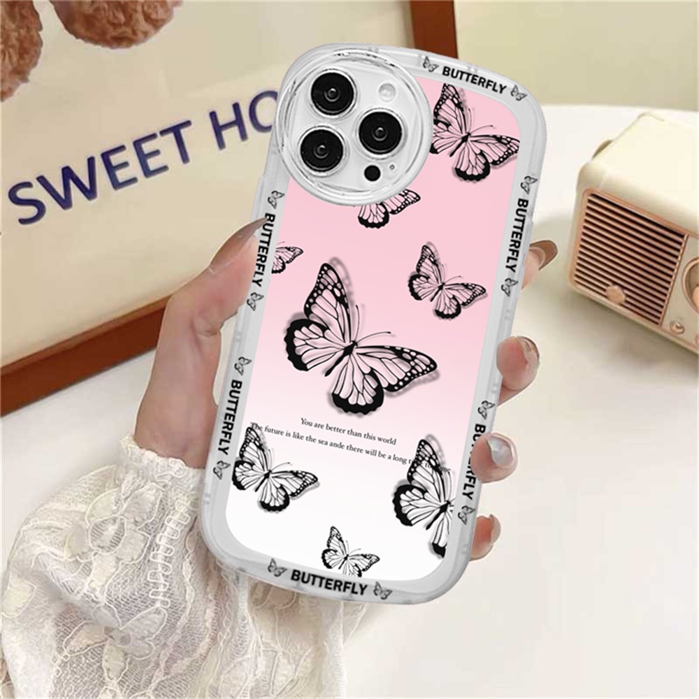 Casing Realme C55 Realme 10 C35 C33 C31 5 5i 6i C3 C35 C21Y C25Y RealmeC11 C11 2021 C25 C15 C12 C2 Narzo 50A Prime Phantom Butterfly Line Rabbit Fashion Simple Soft Case