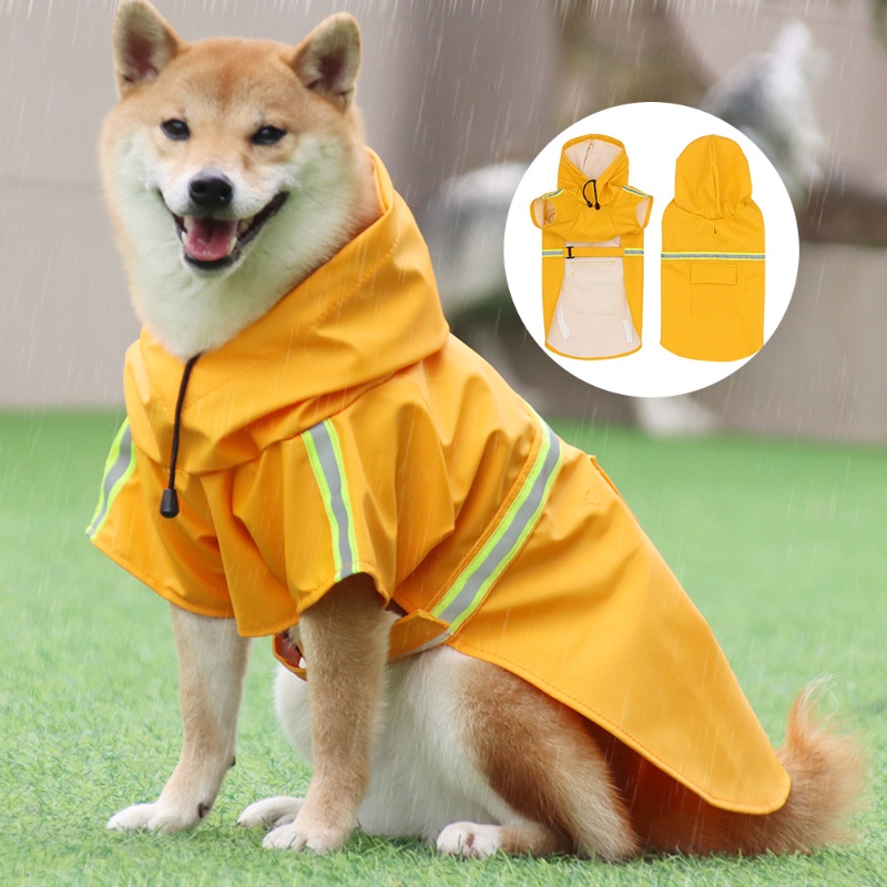 Hot selling Jas Hujan big dog, strip Reflektif Model cape, pet Tahan Angin Dan Tahan Hujan