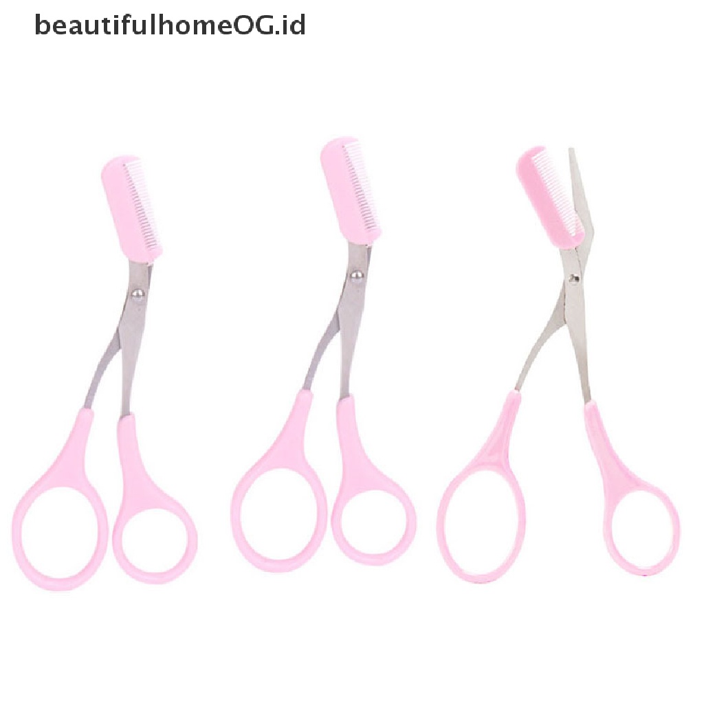 // Idul Fitri// Wanita Stainless Steel Pembentuk Alis Potong Gunting Sisir Hair Remover Alat Kecantikan **