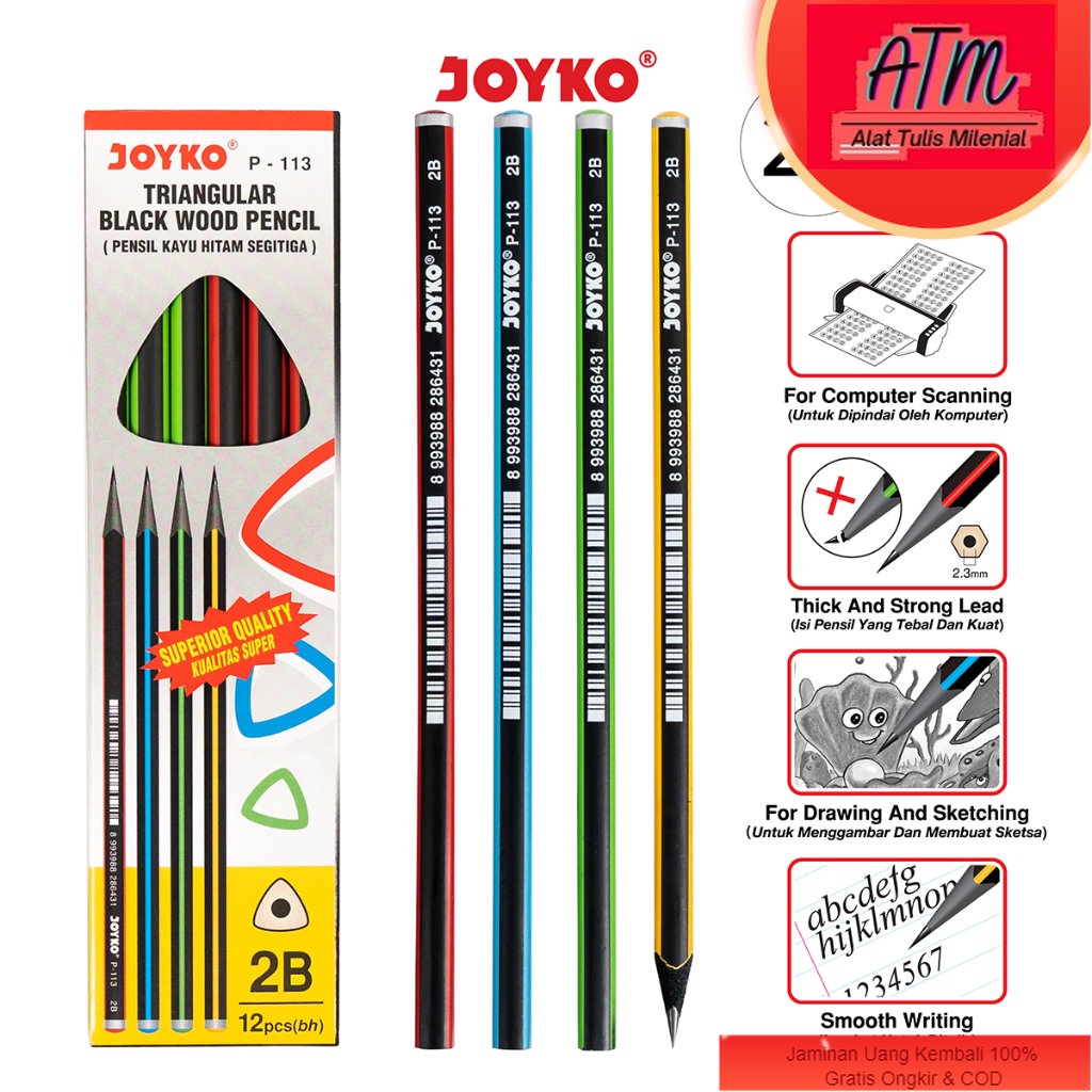 

Pencil Pensil Joyko P-113 2B 1 BOX 12 PCS