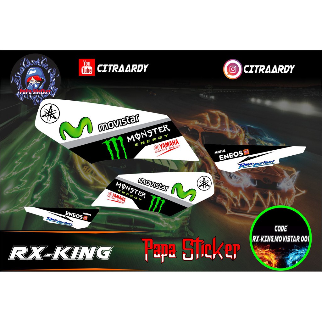 Striping RX KING - Sticker Striping Variasi list Yamaha RX KING MOVISTAR