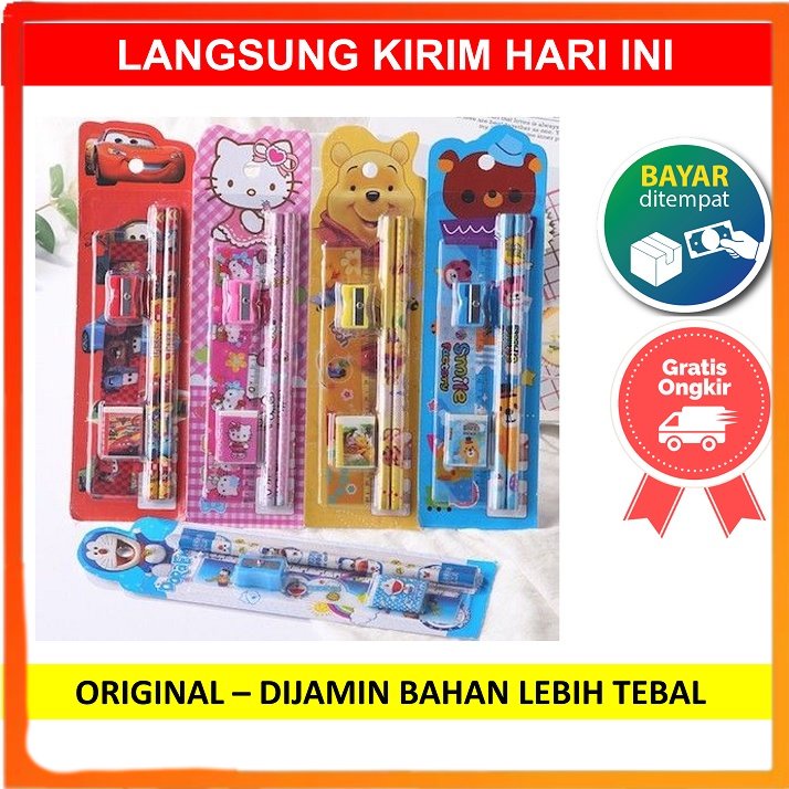 

☻☻☻ STATIONERY MINI SET ALAT TULIS SEKOLAH KARAKTER 5IN1 / ALAT SET TULIS ANAK KARAKTER LUCU
