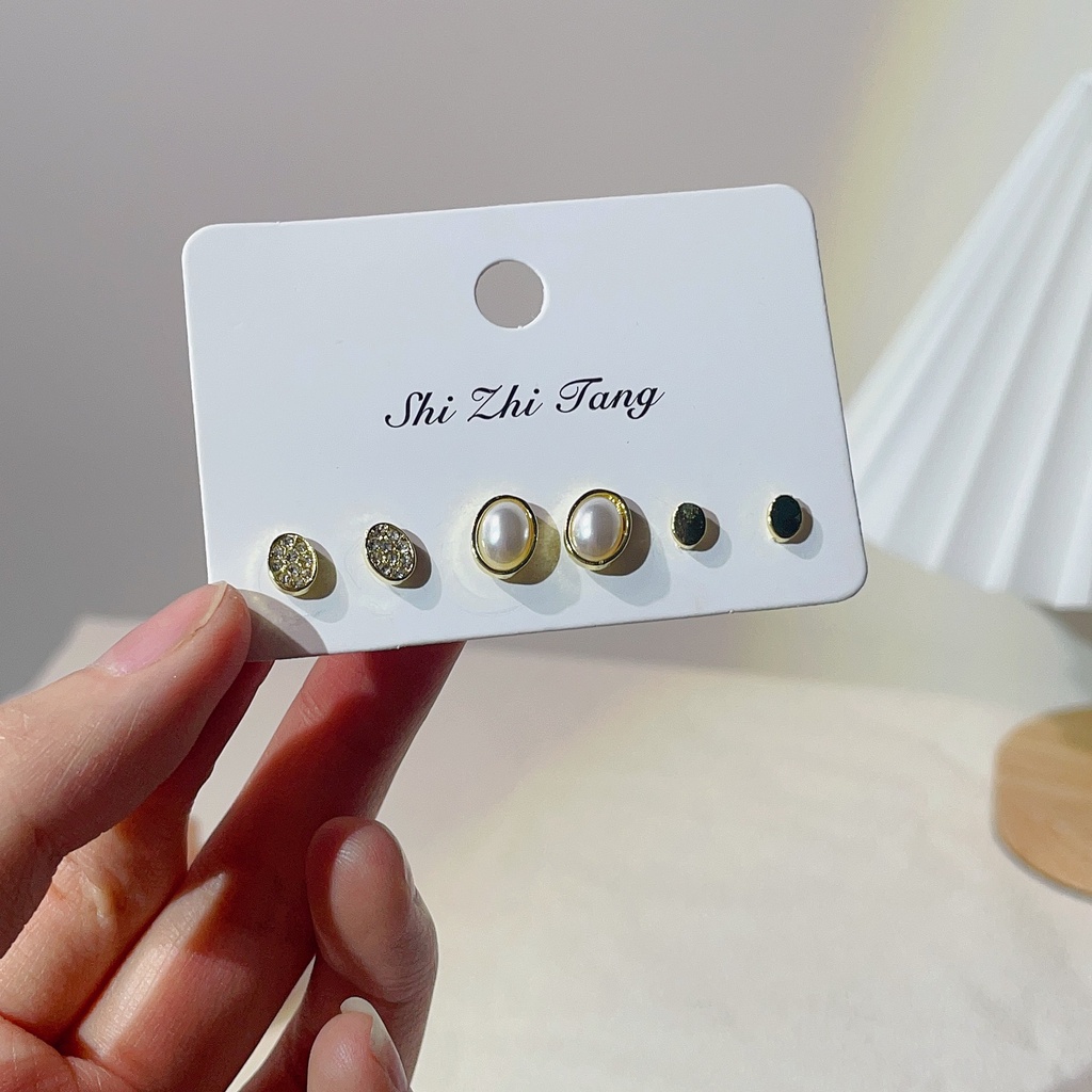 2023pasangan Baru Wanita Sederhana Kecil, Kecil Dan Indah Waktu Anting Enam Potong