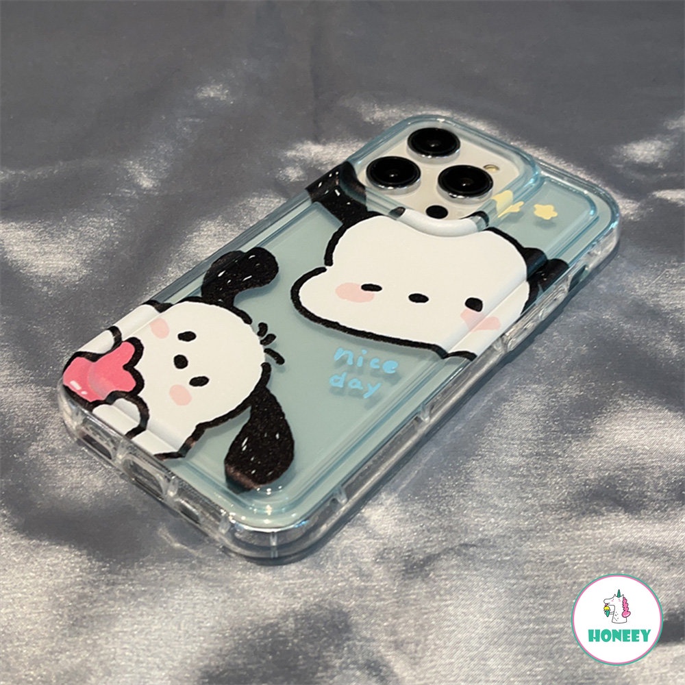 IPHONE Casing Ponsel Apel Anjing Pacha Kartun Lucu Kompatibel Dengan Iphone11 12 13 14 Pro Max Airbag Transparan Lembut Shockproof Back Cover