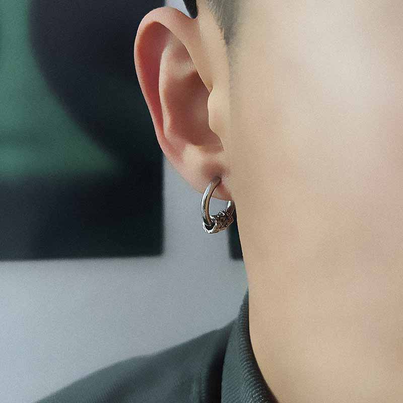 Single Eropa Amerika Fashion Pria Unik Anti Karat Jalan Hip-Hop Anting Bulat