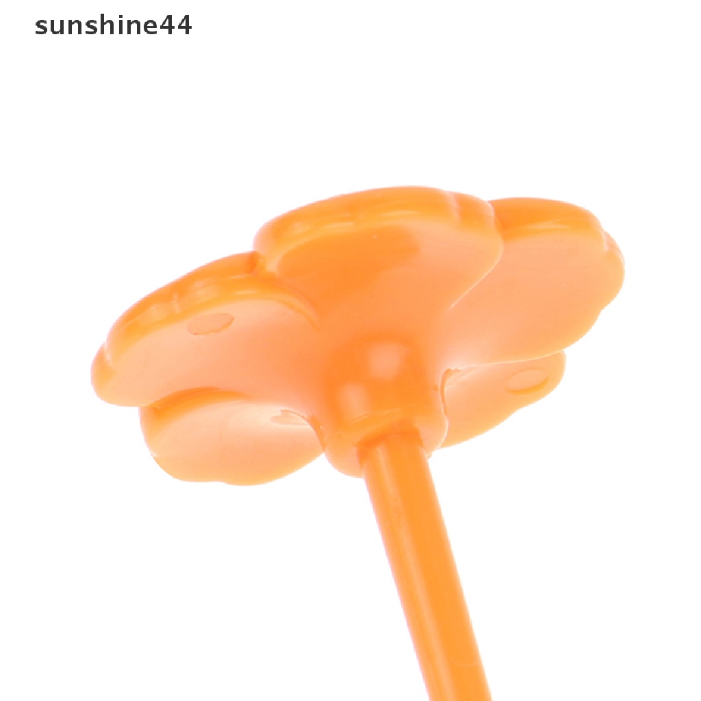 Sunshine4/10pcs Garpu Buah Bunga Lucu Plastik Anak Bento Lunch Snack Makanan Tusuk Gigi ID