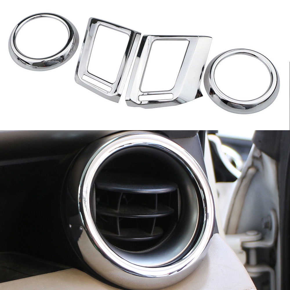 Lis Penutup Lubang Ventilasi Kondisi Udara Depan Dashboard Chrome Untuk Toyota RAV4 2013 2014 2015 2016 2017 2018 Garnish Molding Accessories