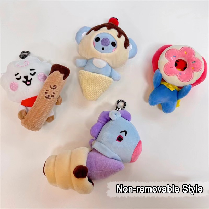 Kpop BT21 Boneka Mewah Gantungan Kunci DIY Dilepas COOKY CHIMMY KOYA SHOOKY MANG RJ TATA Boneka Liontin Hadiah Liburan Terbaik Untuk Teman