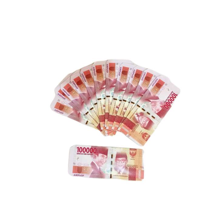 

Amplop Angpao Lebaran Imlek Natal 16x7cm THR Gambar Uang Rupiah Unik - 100K, 25 gram