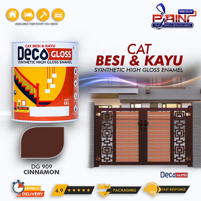 Cat Besi dan kayu DECOGLOSS Synthetic High Gloss CINNAMON 0.9L