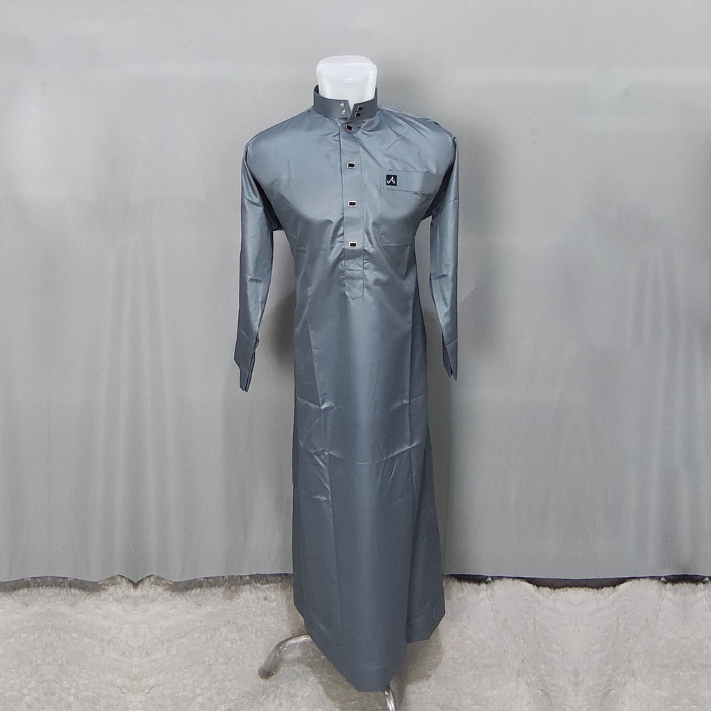 Jubah Pria Model Haramain Thobe  Premium Pria Polos Lengan Non Manset Bahan Polyester
