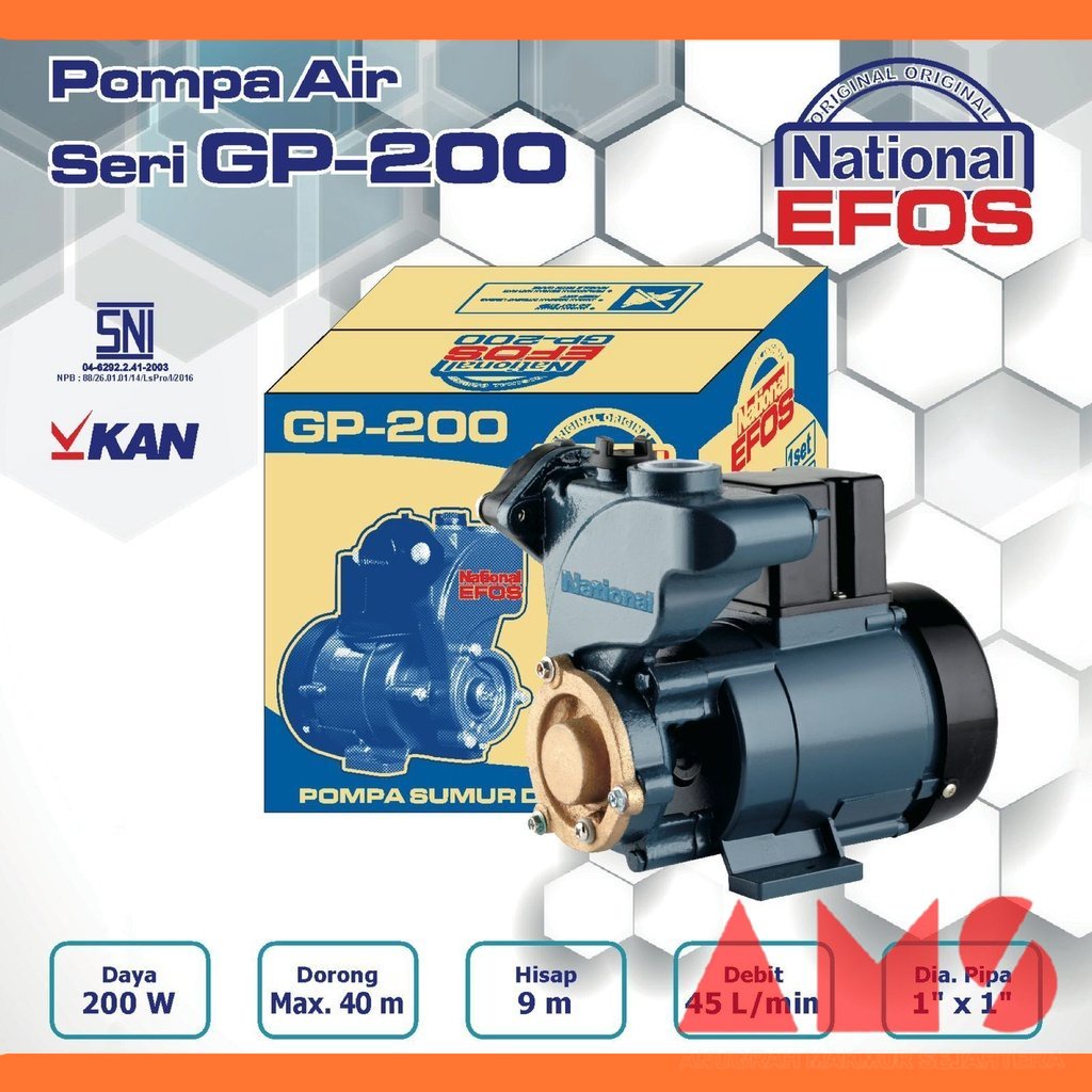 POMPA AIR LISTRIK NATIONAL EFOS GP 200 Untuk Sumur Dangkal / EFOS