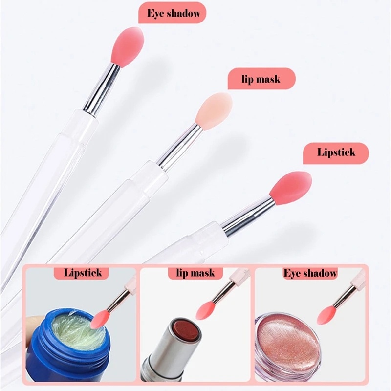 [Harga Grosir] Kuas Bibir Mini Portable Multifungsi Lembut Silicone Lipstik Lip Gloss Eye Shadow Aplikator Perawatan Bibir Makeup Brush Dengan Tutup Alat Makeup Kecantikan Profesional