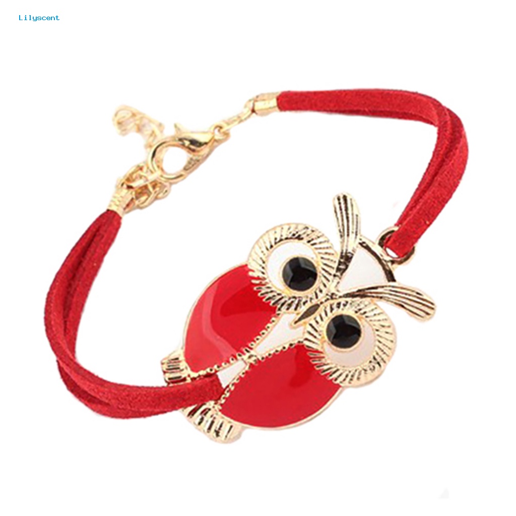 Lilyscent Owl Pendant Bangle Untuk Pub Gelang Cuff Lucu Tahan Lama