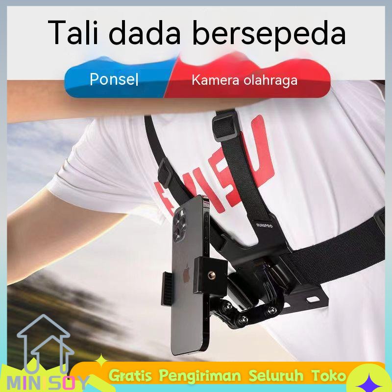 【COD】Body Chest Strap Tali Dada Handphone & Mount Kamera  Body Belt Holder HP Clip Clamp Smartphone Universal chest belt  holder handphone camera vlog Youtuber Holder