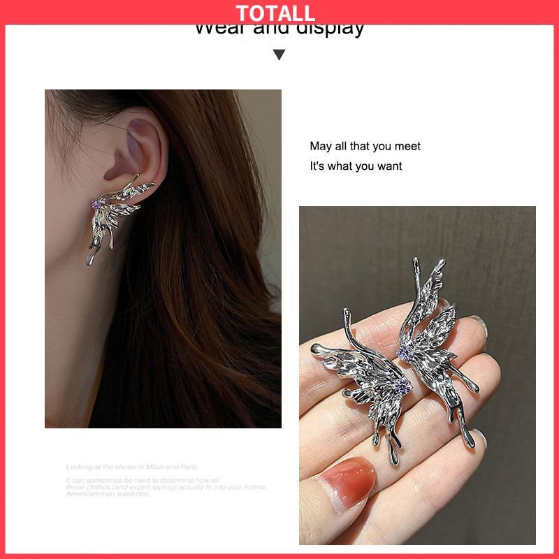 COD Anting Kupu-kupu Desain Zirkon Butterfly Anting Vintage Korea Gaya Untuk Wanita-Totall