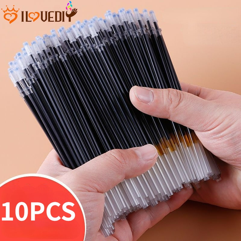 Alat Tulis Kantor Tanda Tangan Batang Tinta Hitam Perlengkapan Menulis Kantor Sekolah Gel Pen Refill Tergantikan Ballpoint Pen Isi Ulang 10PCS 0.5MM Medium Nib Ball Point Pen Refill