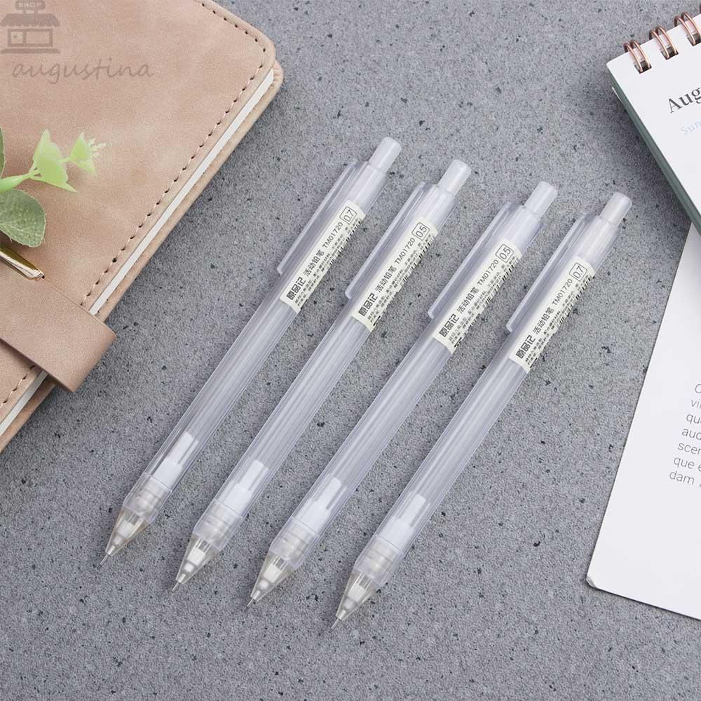 Pensil Mekanik Agustina 2Pcs Perlengkapan Sekolah 0.5/0.7mm Pensil Otomatis Siswa Transparan