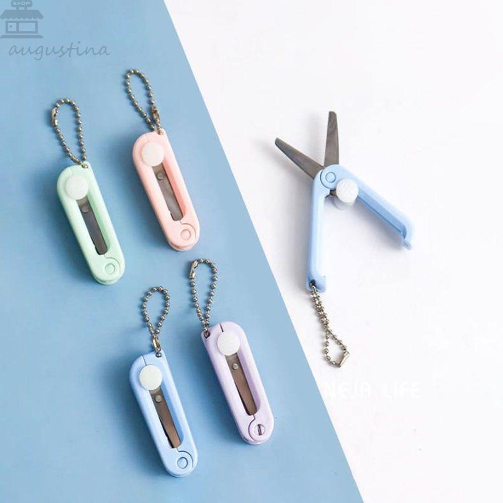 Augustina Gunting Lipat Mini Portable Multifungsi Bahan Stainless Steel Untuk Anak / Kantor