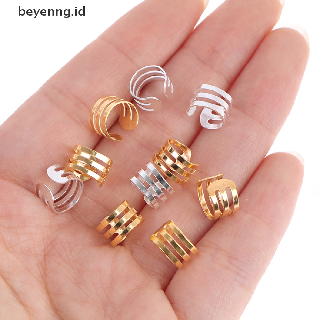 Beyen 50pcs Adjustable Kepang Rambut Gimbal Beads Manset Cincin Alat Rambut Aksesoris ID