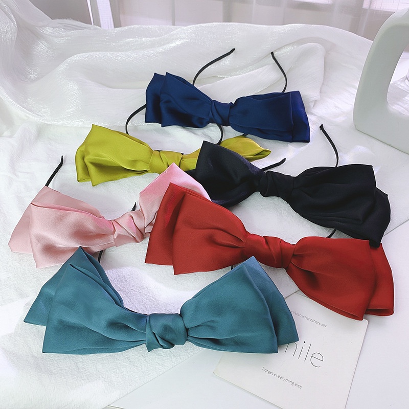 T&amp;Y Bando Pita Besar Korea Wanita Dewasa Bandana Model Pita Kupu-Kupu Headband Aksesoris Rambut Fashion Kekinian Cantik Import