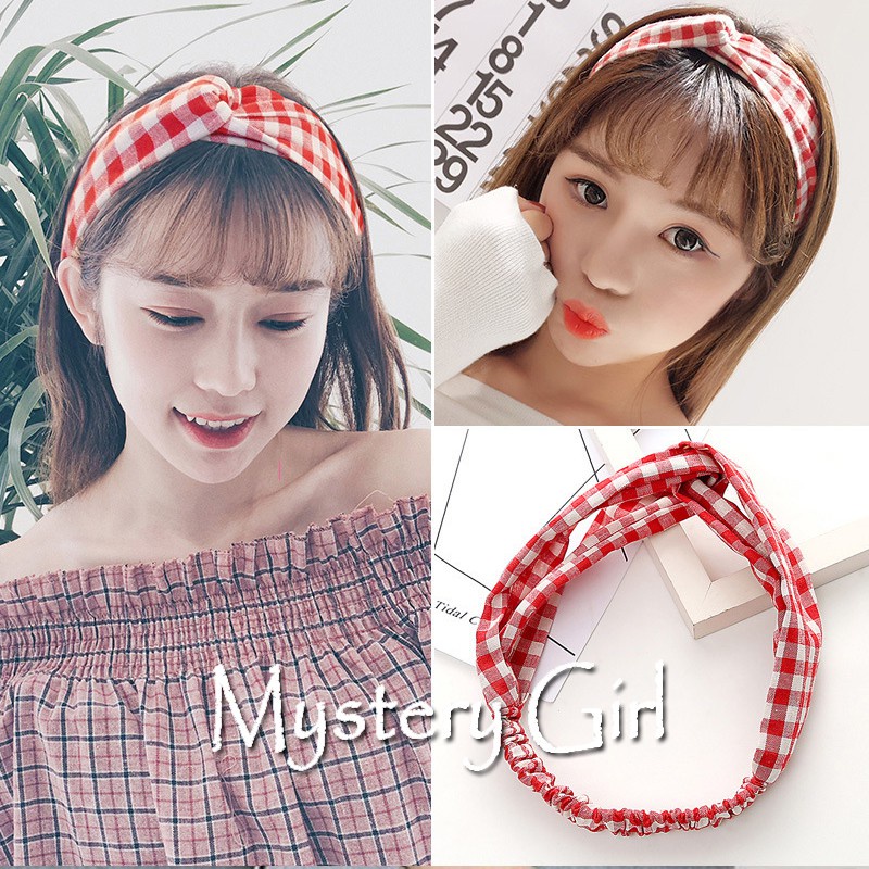 Mysterygirl - Jepit Rambut Bandana Bando Rambut Twilly Bag Polos Salur Bandana Simpul Ala Korea BANDANA KOREA Bando Bandana Simpul Korea Headband